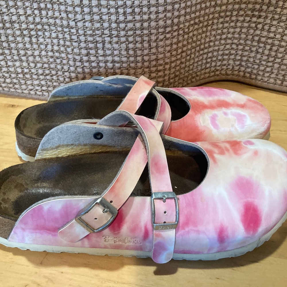 Birkenstock Birkis tie dye pink clogs size 41